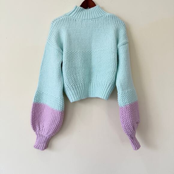 For Love and Lemons Kerry Cropped Sweater Multicolor Size S New - Picture 6 of 8